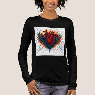 Elektriskt passionssystem Anatomical Heart Långärm T Shirt