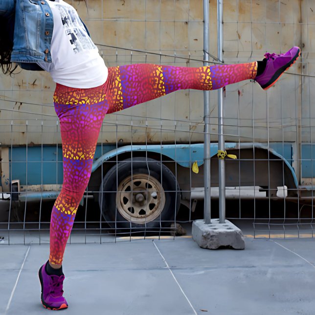 Elektriskt pastel Leopard Safari Print Leggings (Skapare uppladdad)