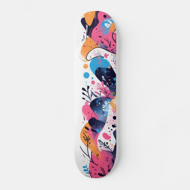 Elektriskt puckel: Neon Rosa Skateboard (Framsida)