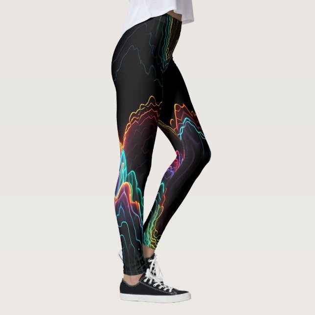 Elektriskt puls: Symphony of Neon Frequency Leggings (Höger)