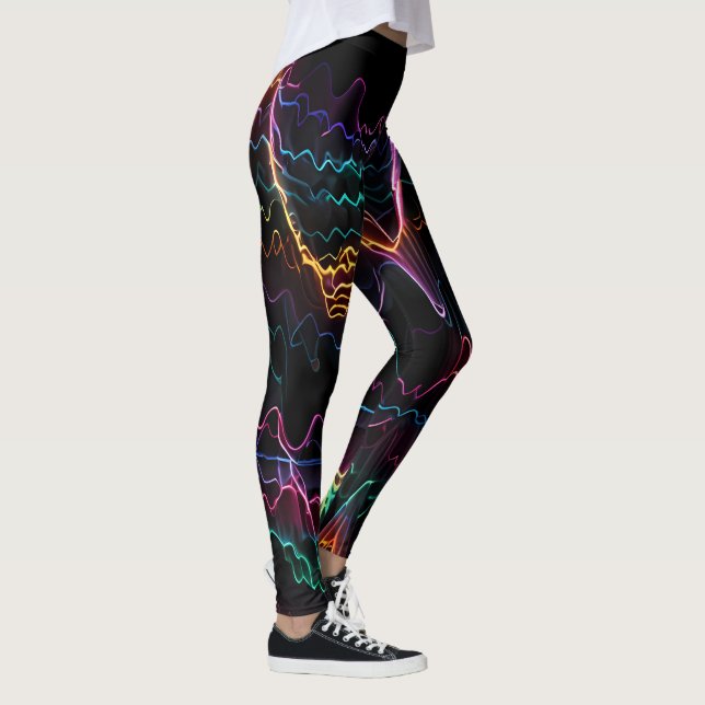 Elektriskt puls: Symphony of Neon Frequency Leggings (Höger)