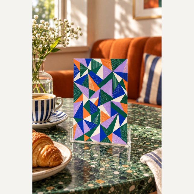 Elektriskt Quilt Konsttryck Poster (4 x 6 inch unframed semi-gloss print. Flat printed artwork. Styled scene; props not included.)