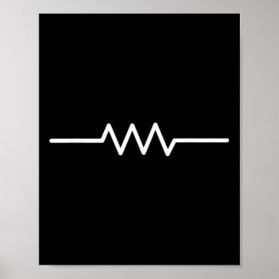 Elektriskt resistor-symbol, funn Ingenjör-krets Poster