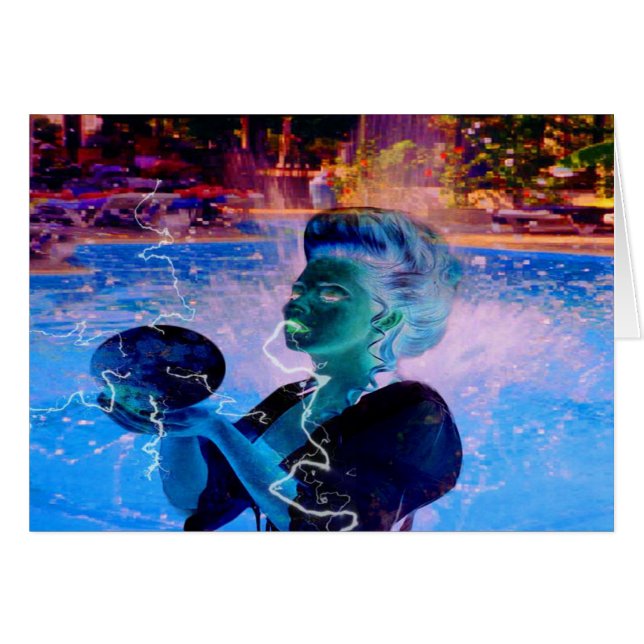 Elektriskt simmer hälsningskort (Framsidan Horizontal)