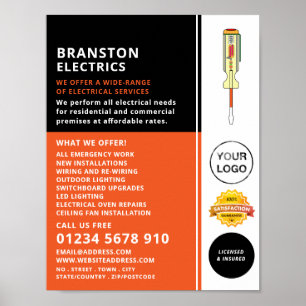 Elektriskt skruvmejsel, elreklam poster