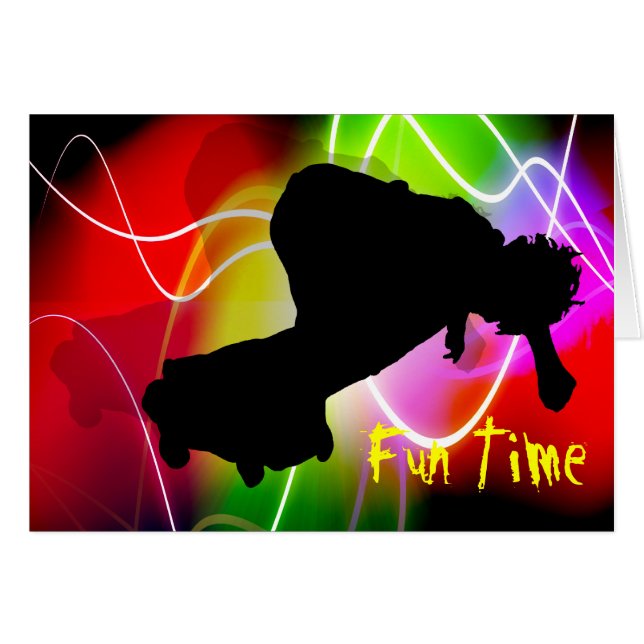 Elektriskt SpectrumSkateboardingparty Hälsningskort (Framsidan Horizontal)