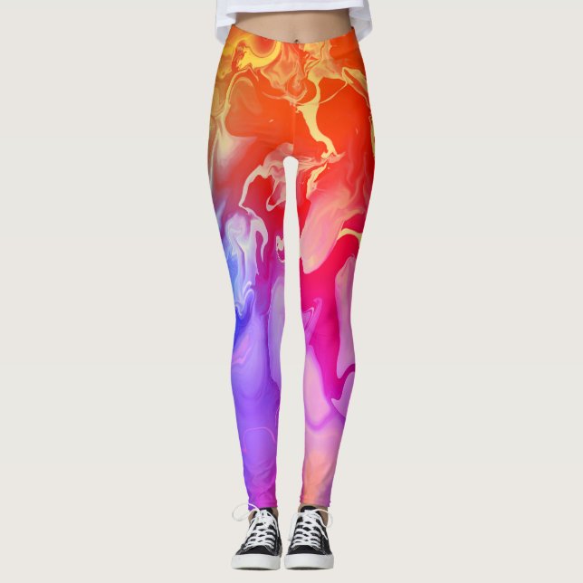 Elektriskt Spektrum i Rörelse Leggings (Framsida)