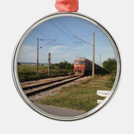 Elektriskt tåg julgransprydnad metall