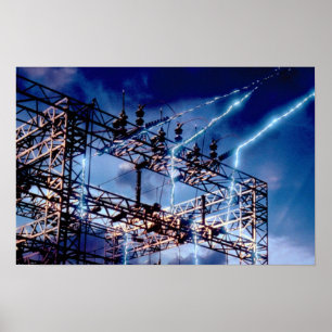 Elektriskt transformatorstation poster