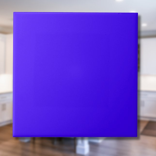 Elektriskt Ultramarine Solid Färg | Klassisk Elega Kakelplatta (Skapare uppladdad)