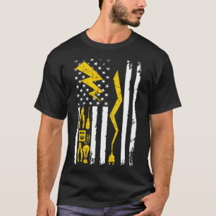 Elektriskt USA flagga-spänningskablar T Shirt