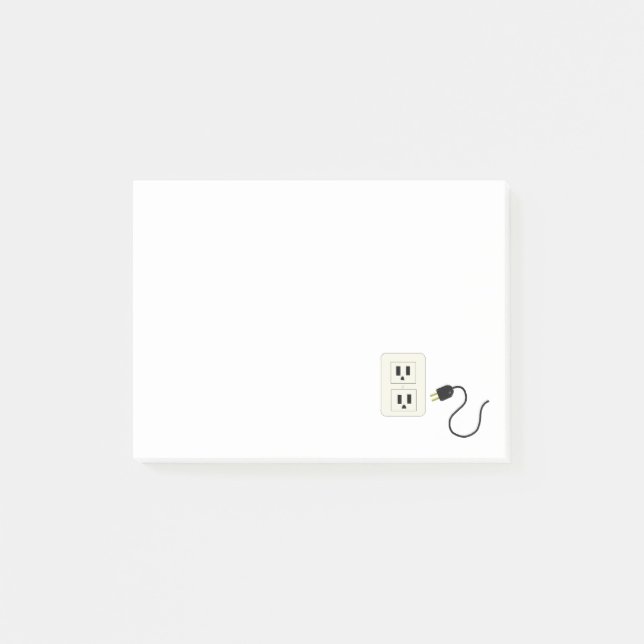 Elektriskt uttag och sladd post-it block (Framsida)