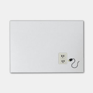 Elektriskt uttag och sladd post-it block