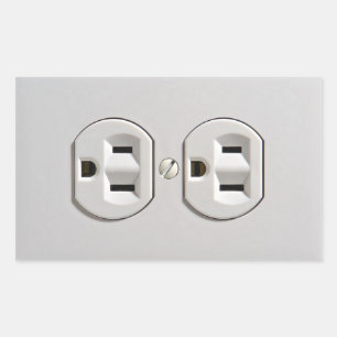 Elektriskt uttag rektangulärt klistermärke