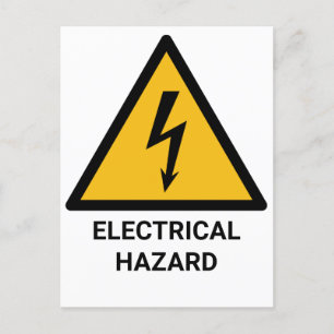 Elektriskt varningsmeddelande, elektrisk stötsymb vykort