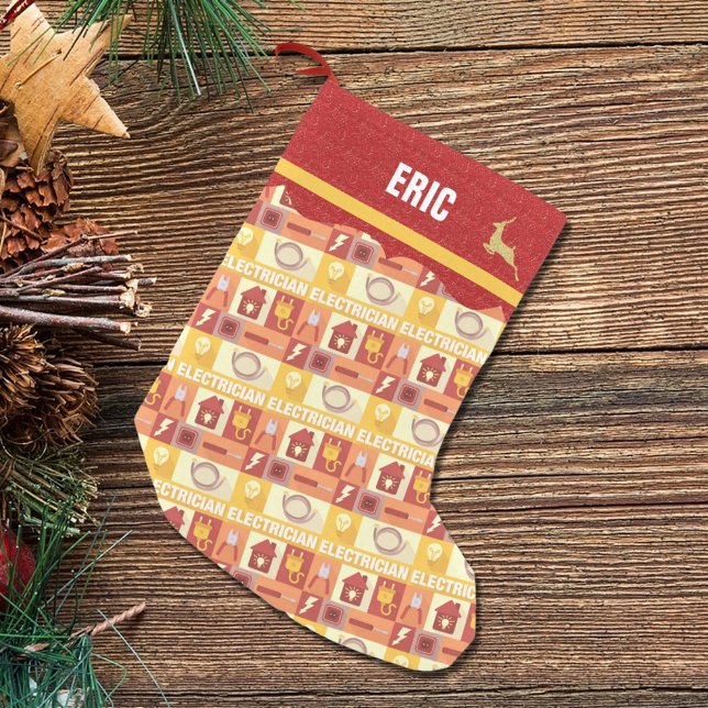 Elektriskt yrke | Faux Red Glitter Liten Julstrumpa (Skapare uppladdad)