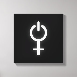Elektromagnetisk symbol för gamer Female-tecken Canvastryck