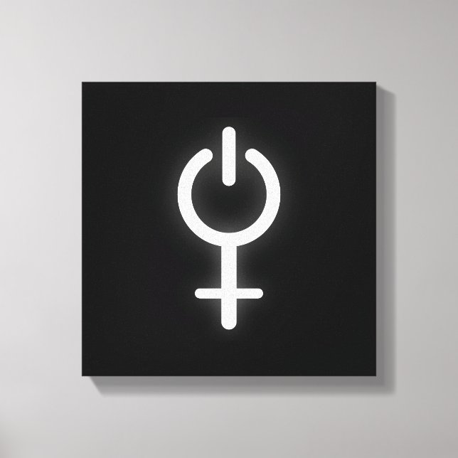 Elektromagnetisk symbol för gamer Female-tecken Canvastryck (Framsida)