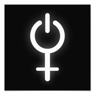 Elektromagnetisk symbol för gamer Female-tecken Fototryck