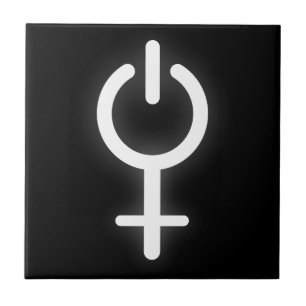 Elektromagnetisk symbol för gamer Female-tecken Kakelplatta