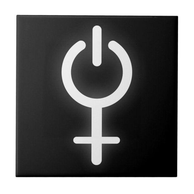 Elektromagnetisk symbol för gamer Female-tecken Kakelplatta (Framsidan)