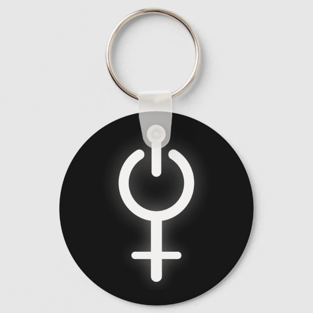 Elektromagnetisk symbol för gamer Female-tecken Nyckelring (Framsida)