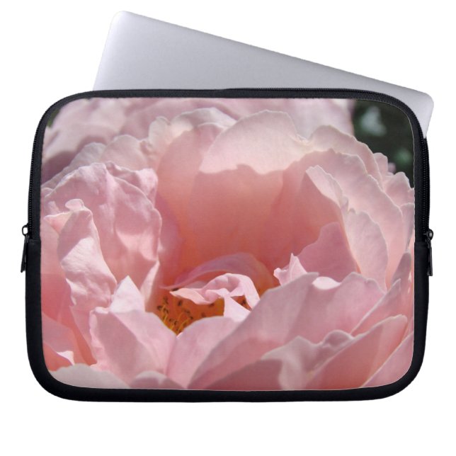 Elektronikväska Rosa Rosblomma anpassat Namn Laptop Sleeve (Framsidan)