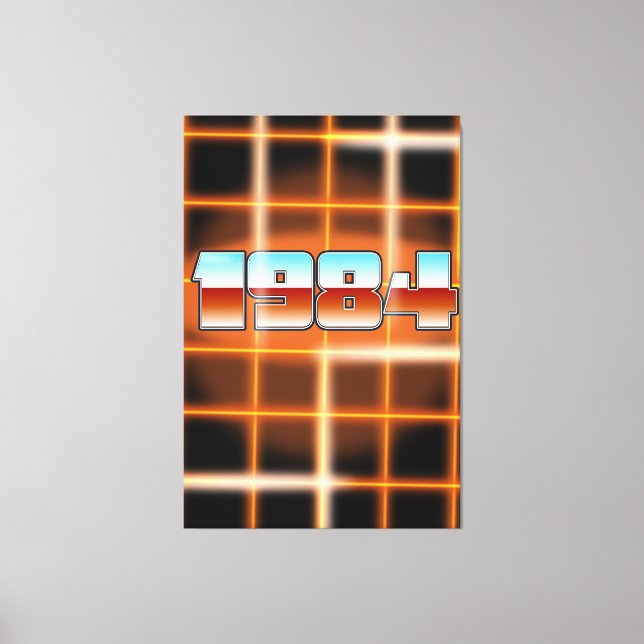 Elektronisk 1984-tecknad poster. canvastryck (Framsida)