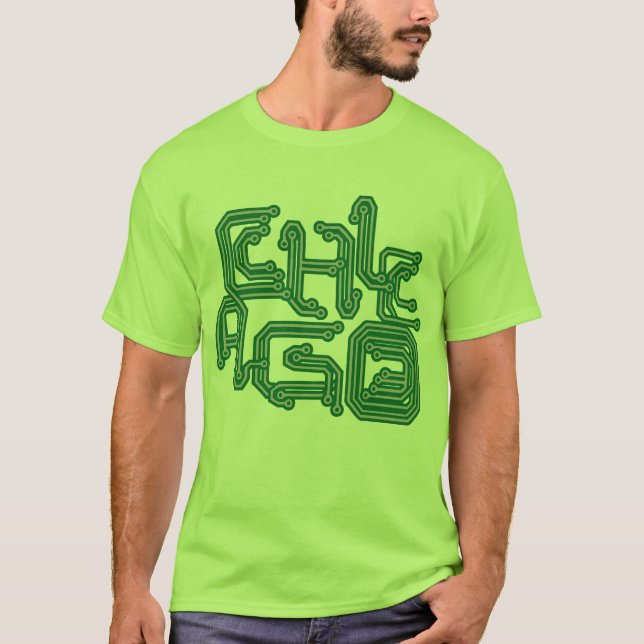 Elektronisk Chicago PCB ljus T - - grönt Tee (Framsida)