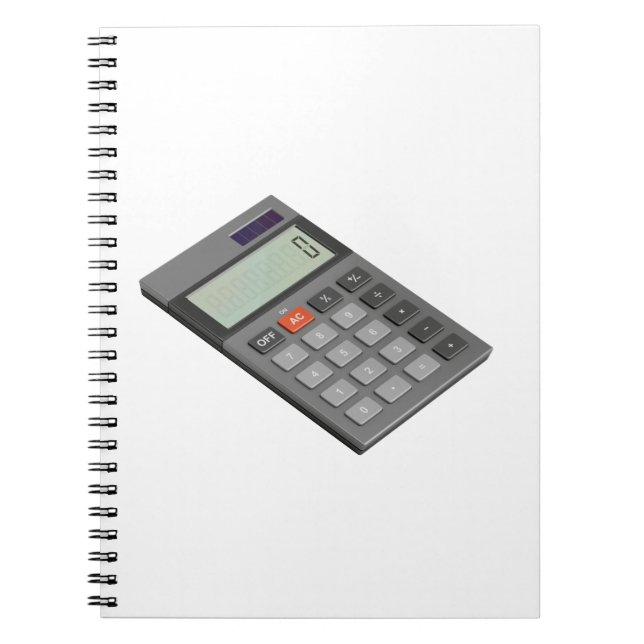 elektronisk kalkylator för grått anteckningsbok (Framsidan)