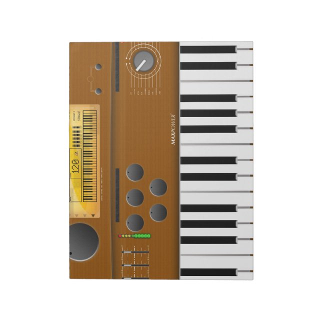 elektronisk keyboard tecknad film anteckningsblock (Roterad)
