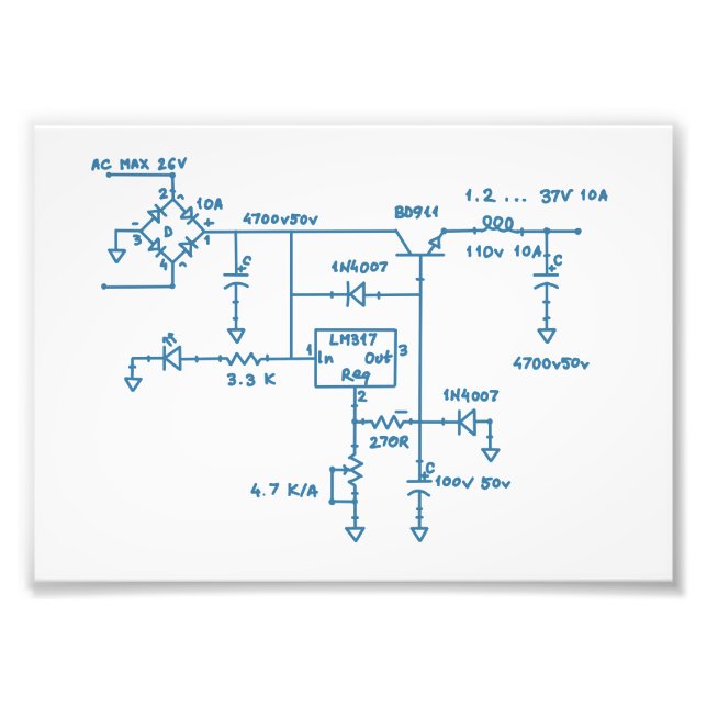 elektronisk krets schemateknik ritning gee fototryck (Framsidan)