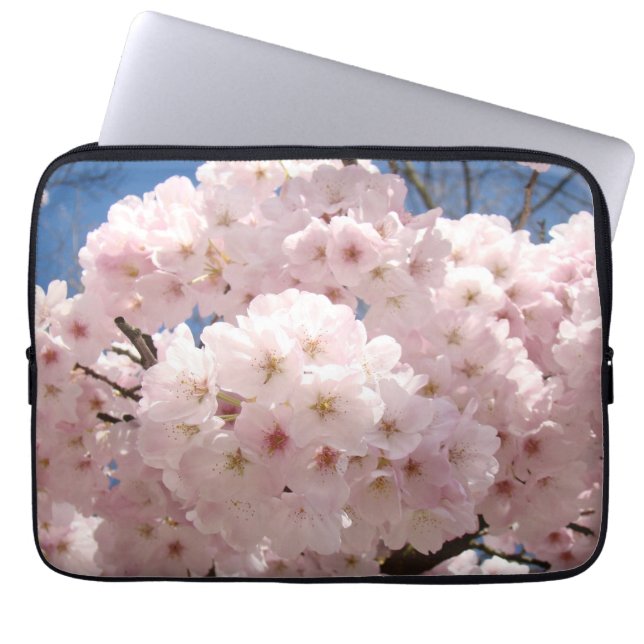Elektroniska Ärmar Rosa Blommor Bärbar Dator Ärm Laptop Sleeve (Framsidan)
