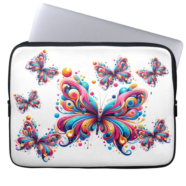 Elektroniska, bärbara datorer - geometriska fjädra laptop fodral (Framsidan)