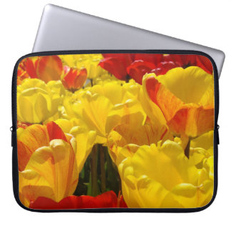 Elektroniska hylsor Gula Tulpan Blommor anpassade Laptop Sleeve