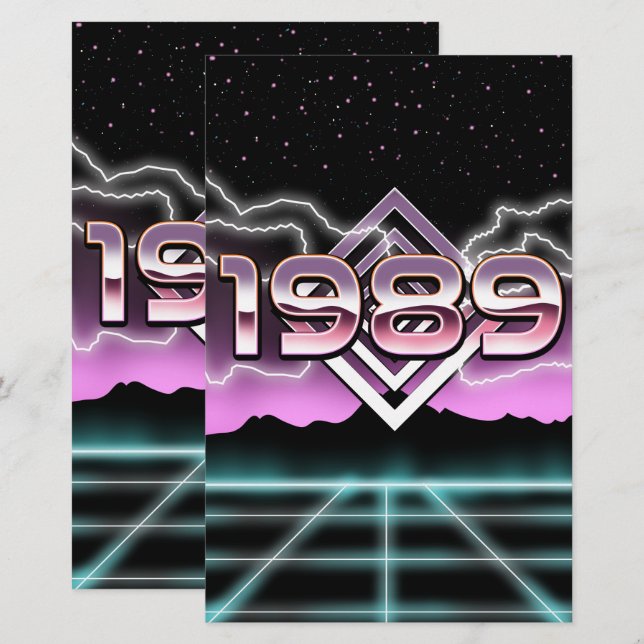 Elektroniskt 1989 brevpapper (Fram/baksida)