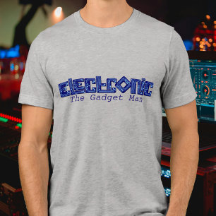 Elektroniskt blått PCB stil gadget t-shirt