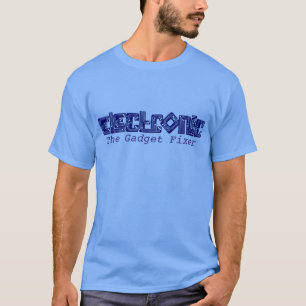Elektroniskt blått t-shirt för gadgetfix