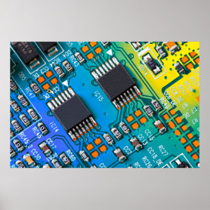 Elektroniskt kretskort som stängs av. bakgrund,bar poster