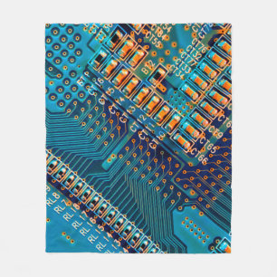 Elektroniskt kretskort stängs. dator,semiico fleecefilt