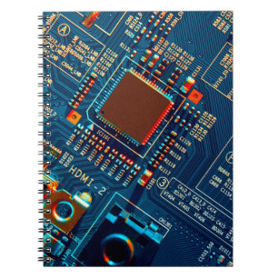 Elektroniskt kretskort stängs. elektronisk,micr anteckningsbok