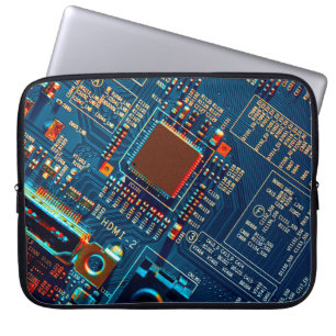 Elektroniskt kretskort stängt. Elektroniskt.mikrok Laptop Fodral