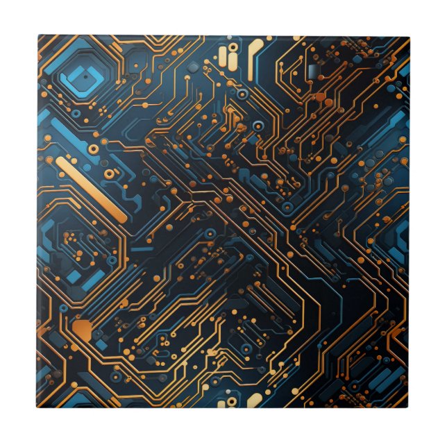 Elektroniskt kretslopp kakelplatta (Framsidan)