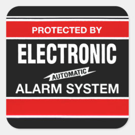 Elektroniskt larmsystem fyrkantigt klistermärke