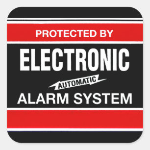 Elektroniskt larmsystem fyrkantigt klistermärke