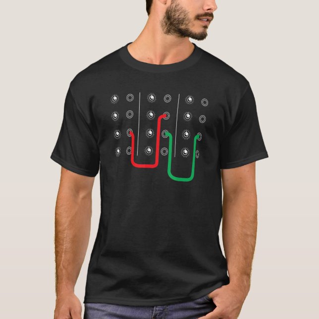 Elektroniskt musikinstrument för analog modulär sy t shirt (Framsida)