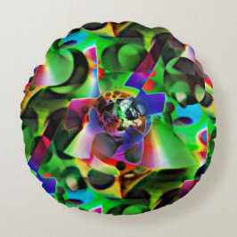 Elektroniskt planetarium med skuggor av grönt rund kudde