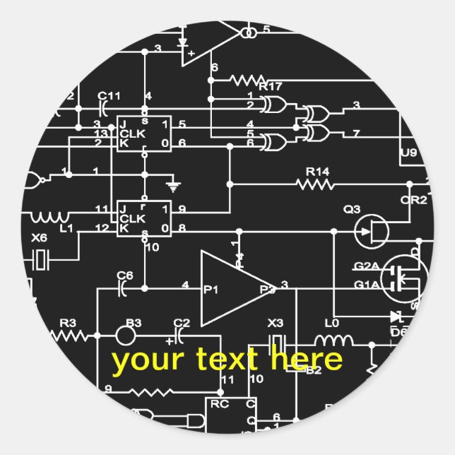 elektroniskt projekt runt klistermärke (Framsida)