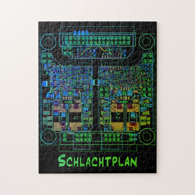 Elektrotechniker Puzzle Schaltplan ’Schlachtplan’ Pussel (Vertikal)