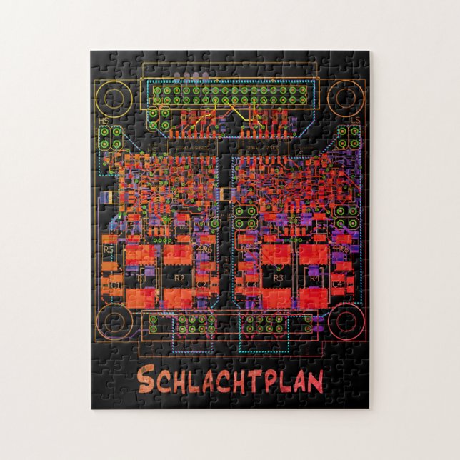 Elektrotechniker Puzzle Schaltplan "Schlachtplan" Pussel (Vertikal)